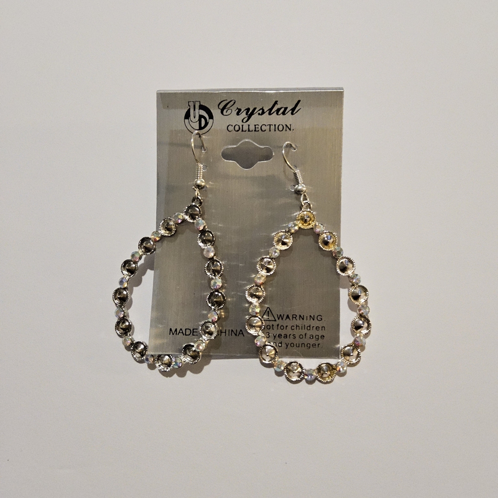 Gold and Silver Teardrop Earrings